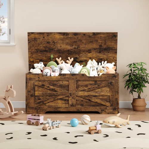 Wood storage chest bench - bench, w/