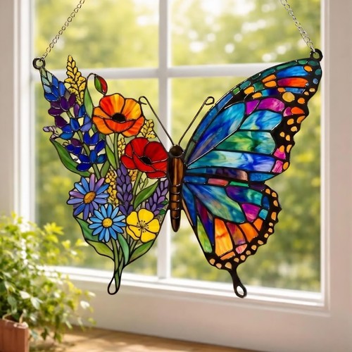 Wildflower butterfly glass - wildflower,