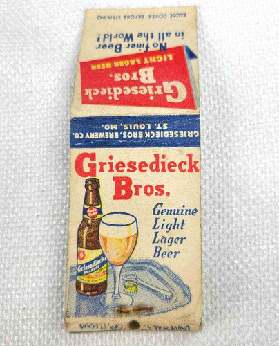Griesedieck bros finer beer - bros, no
