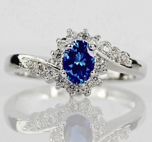 Radiant blue zircon halo - radiant, cz