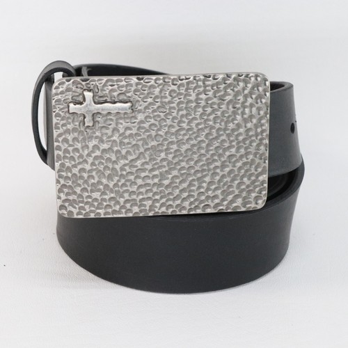 Hammered belt women black faux - hammered,