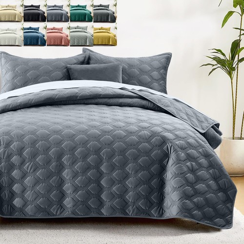 Soft velvet bedspread set - velvet,