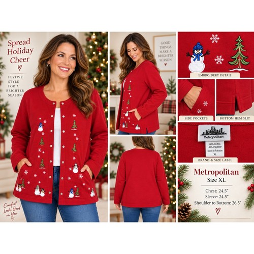 Metropolitan red embroidered - metropolitan,