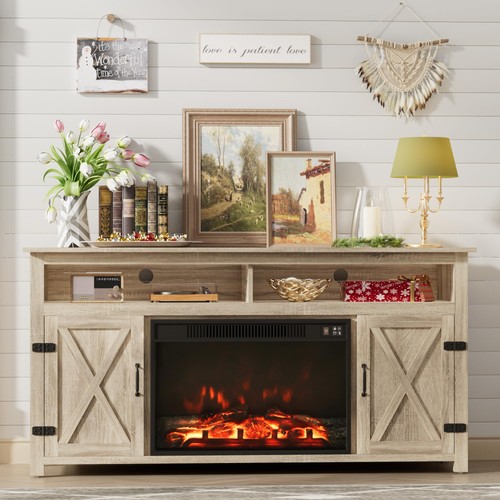 Farmhouse fireplace tv - farmhouse,