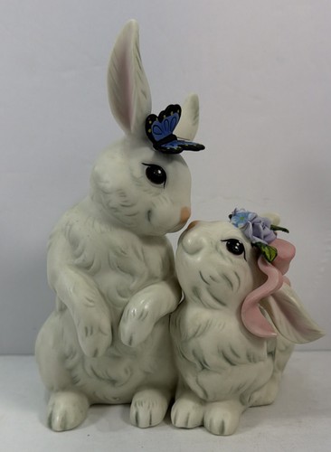 Ceramic bunny rabbits decor - rabbits,