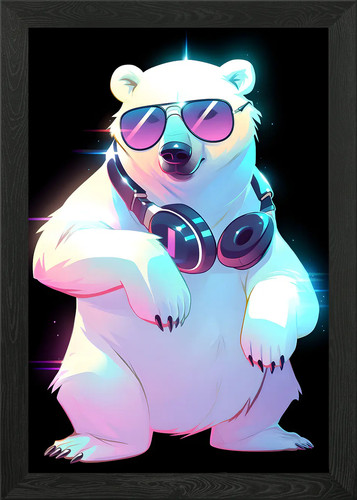 Cool polar bear - cool, framed