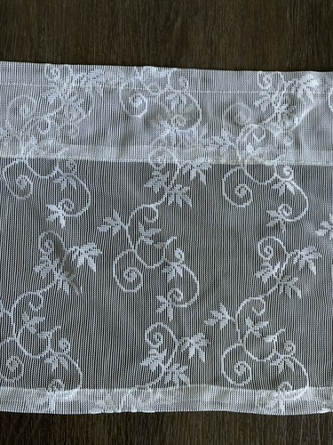 Vtg white embroidered scroll - white,