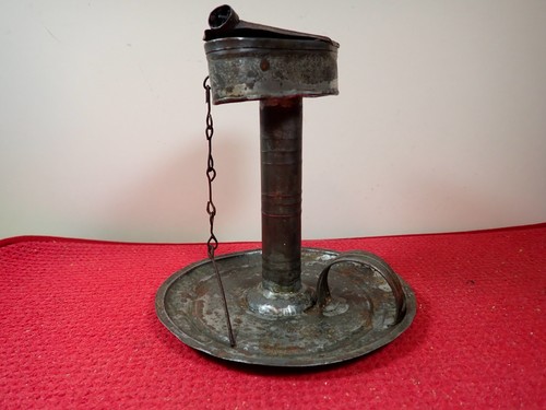 Antique tin betty grease lamp - antique,