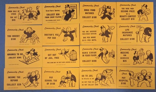 Monopoly community chest cards - community,