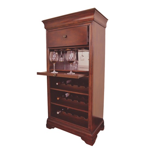 Chestnut bar cabinet with wine - cabinet,