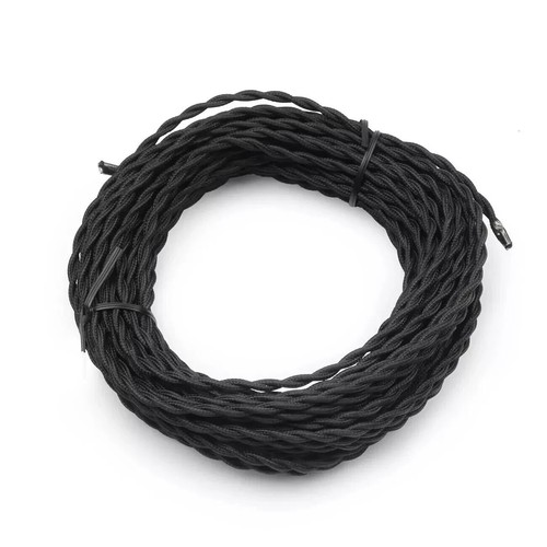 50ft black twisted cloth - black,