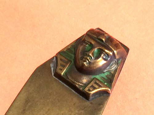 Antique art deco bronze letter - deco,
