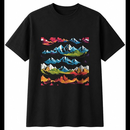 Airbrush mountain range torn - airbrush,