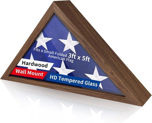 Wooden flag display case - wooden,