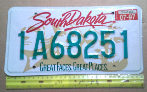 License plate south - license, dakota