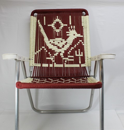 Vintage woven lawn chair - woven,