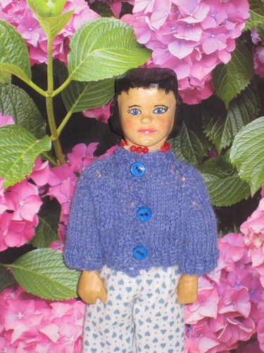 Hand knit blue colored - knit,