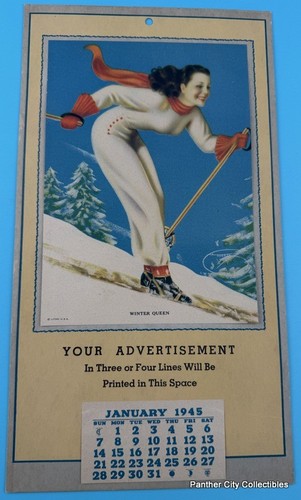 1945 vintage pinup calendar - vintage,