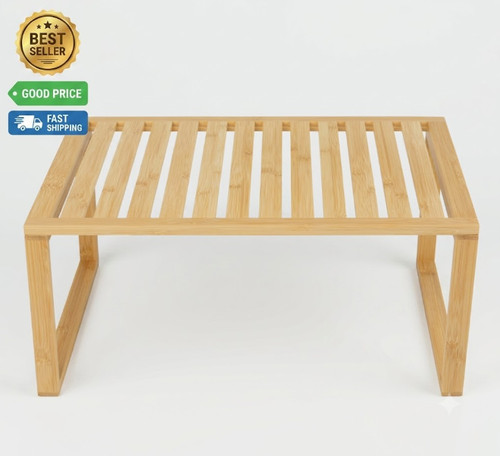 Bamboo stackable shelf - stackable,