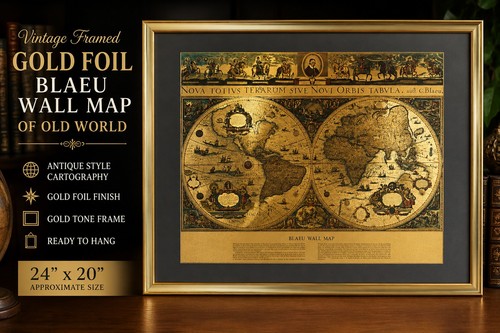 Vintage framed gold - gold, blaeu