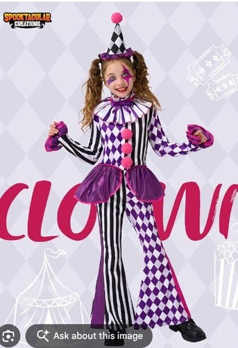 Girls jester clown - clown, costume