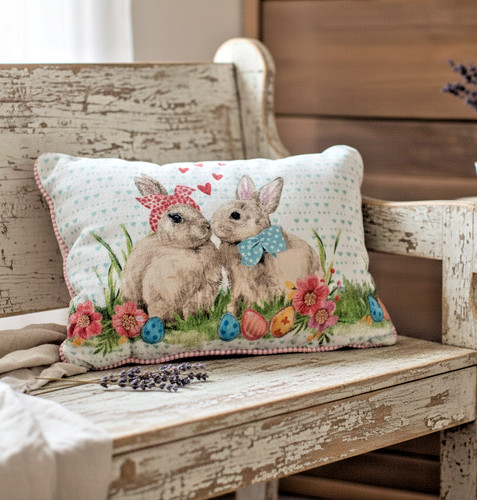 Easter decorative pillow bunny - easter,