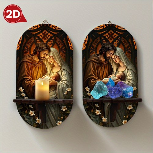 Religious art wall shelf - religious,