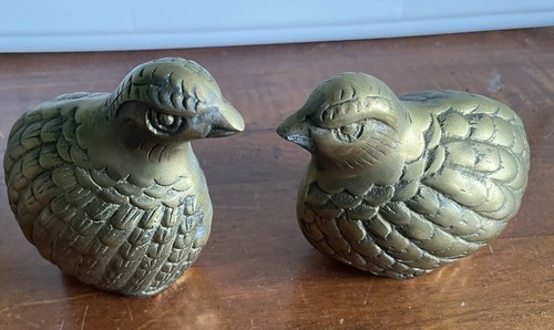 Vintage brass quail - 2,