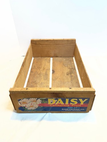 Vintage daisy fruit crate - vintage,