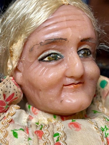 Wax grandmother doll - grandmother,