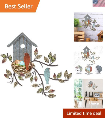 Charming metal birdhouse - metal, wall