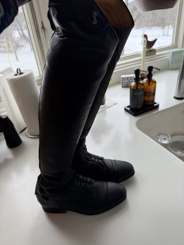 Tredstep black tall leather - black,