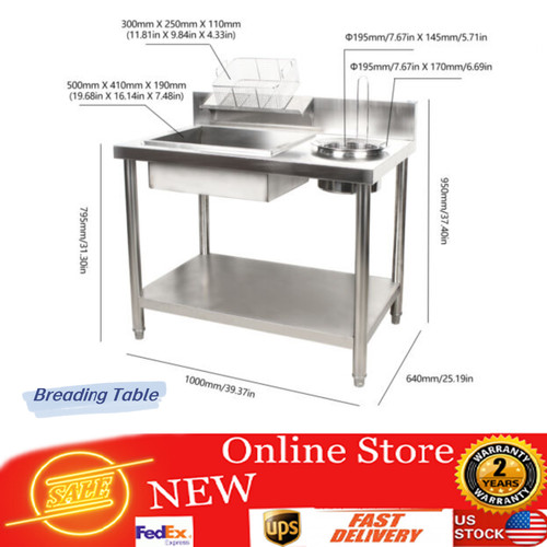 Breading table fried food prep - breading,