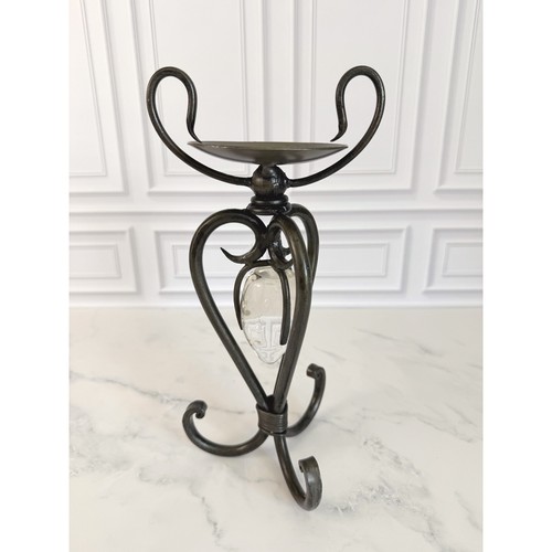 Vtg wrought iron candle holder - vtg,