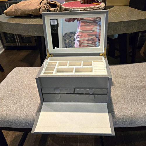 Pottery barn gray faux - faux, leather