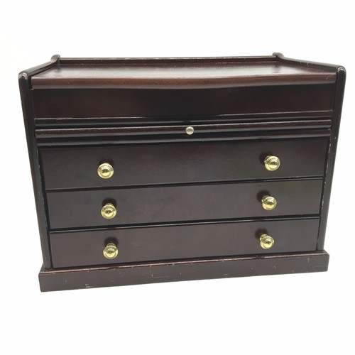 Vtg mahogany wood drawer - 3-drawer, w/