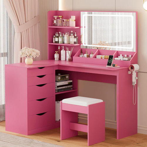Pink shaped vanity - vanity, with