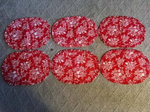 Christmas poinsettia placemats - christmas,