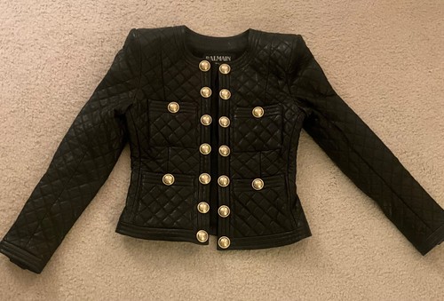 Balmain leather jacket blazer - balmain,