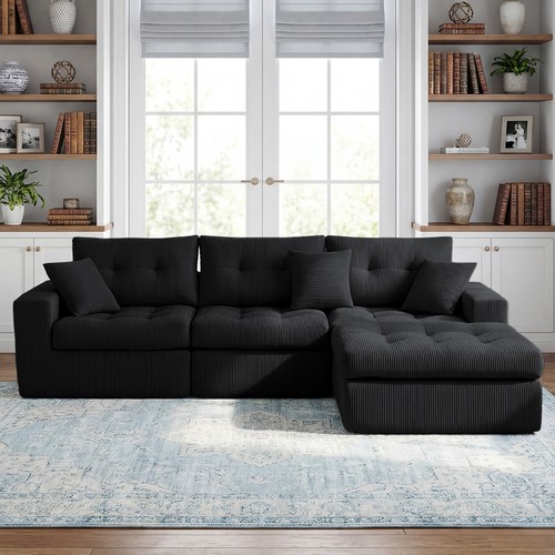 Corduroy corner chaise - corner,