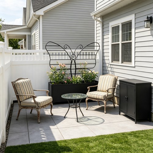Elevated metal planter - 38.2"h,