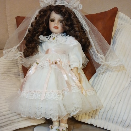 Porcelain doll bride white - bride,