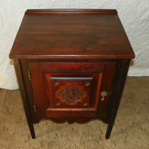 Walnut carved record cabinet - carved,