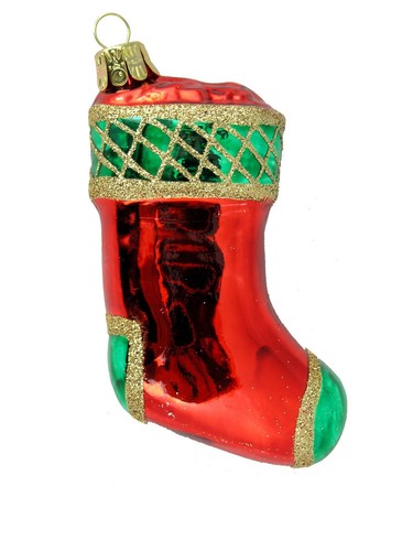 Red stocking hand blown glass - hand,