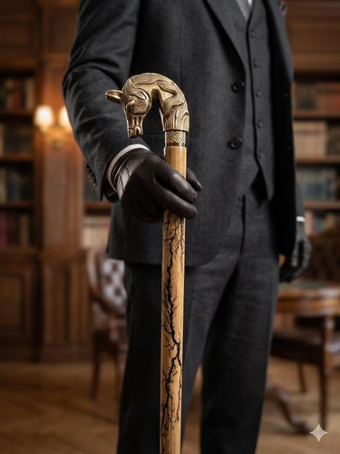 Brass horse head - head, handle