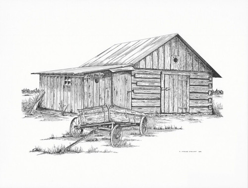 Vintage country barn - country, wagon