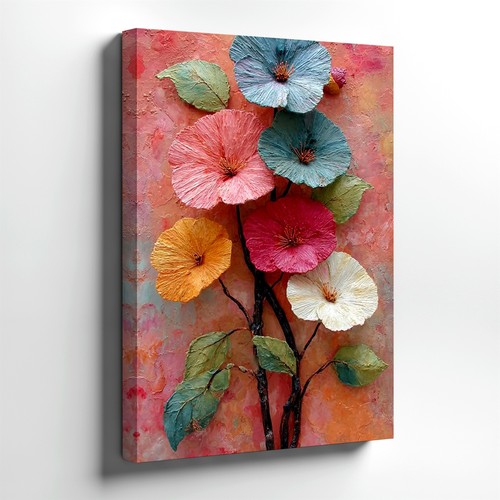 Wall art textured floral - wall,