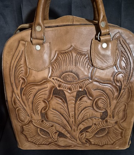 Vintage hand tooled leather - hand,