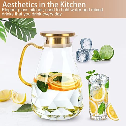 Glass pitcher 74oz - glass, pitcher,74oz/2.2