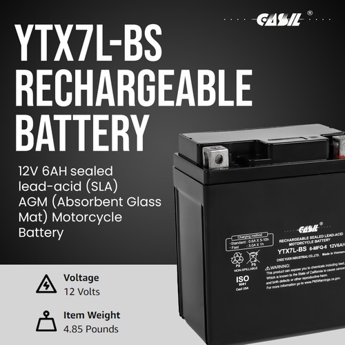 Ytx7l motorcycle battery - ytx7l-bs,